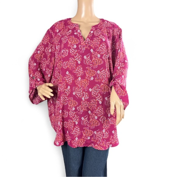 Maurices Floral Pink Women's Top Size 2X - Picture 1 of 6
